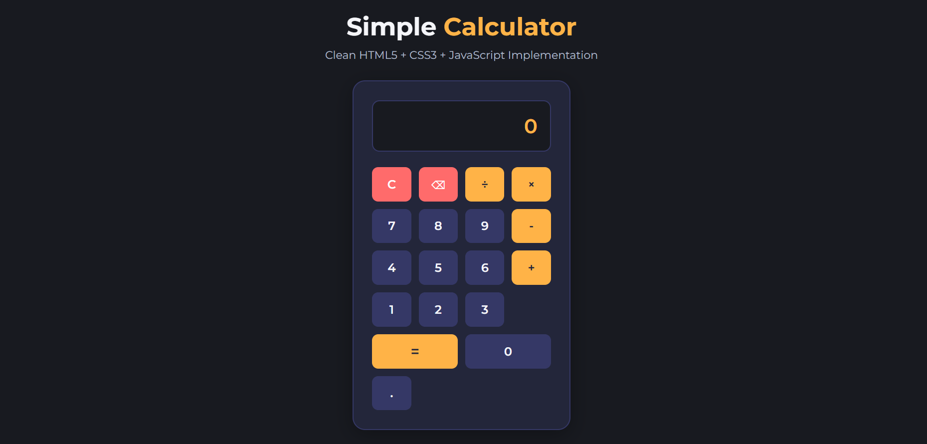 Professional HTML5 Calculator