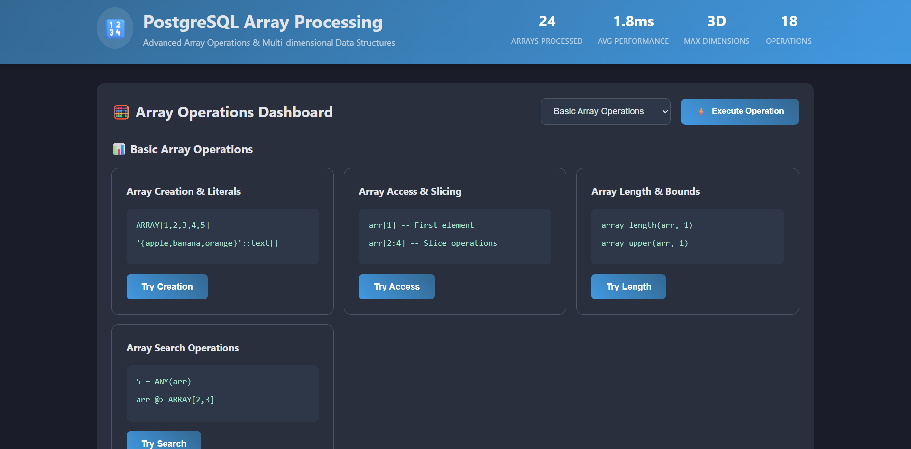 PostgreSQL Array Processing