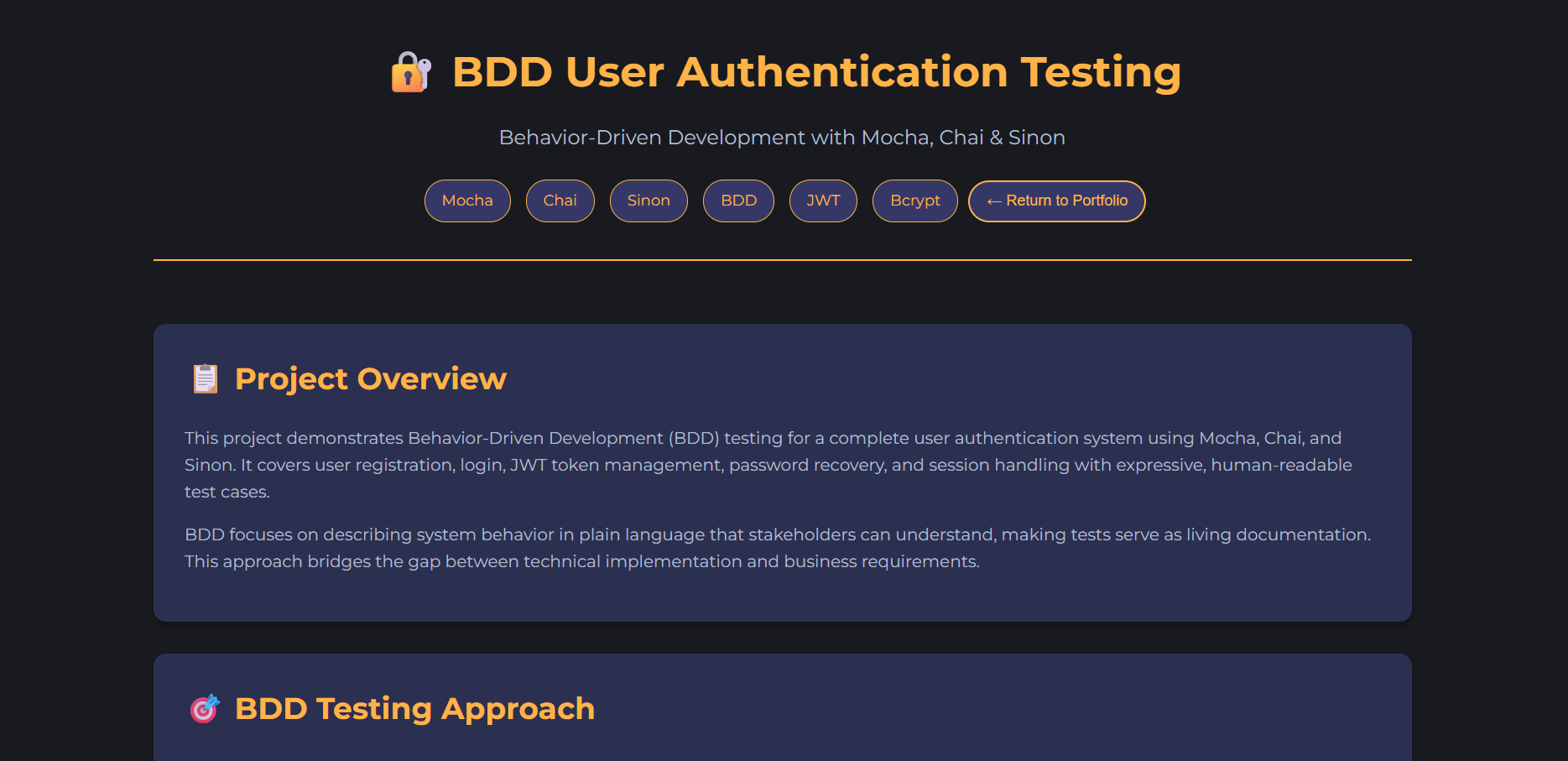 BDD Testing - User Authentication System