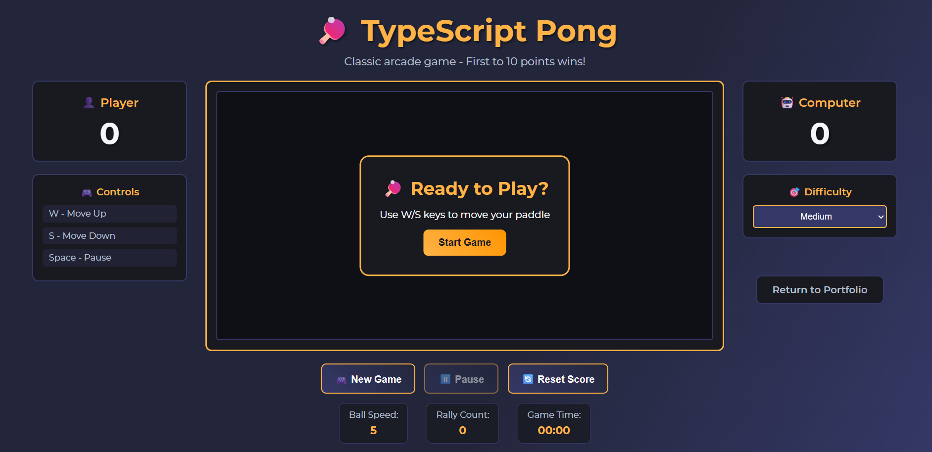 TypeScript Pong Game
