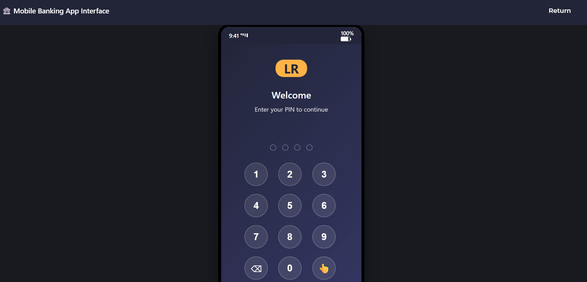 Mobile Banking App Interface