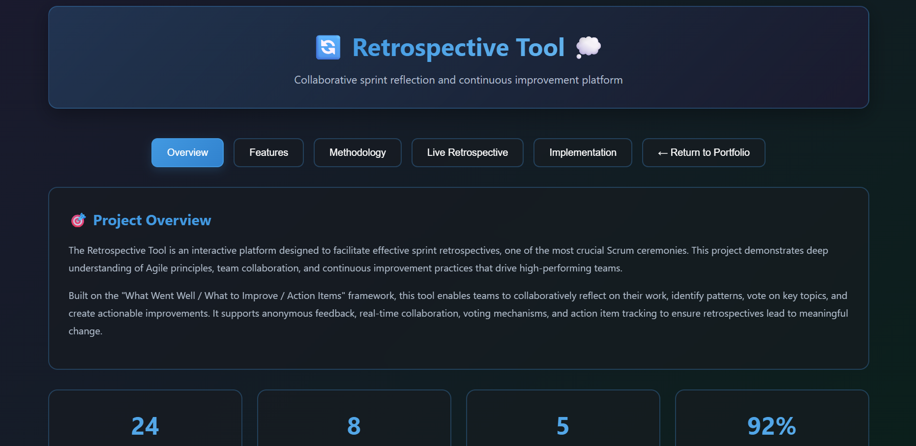 Advanced Retrospective Tool